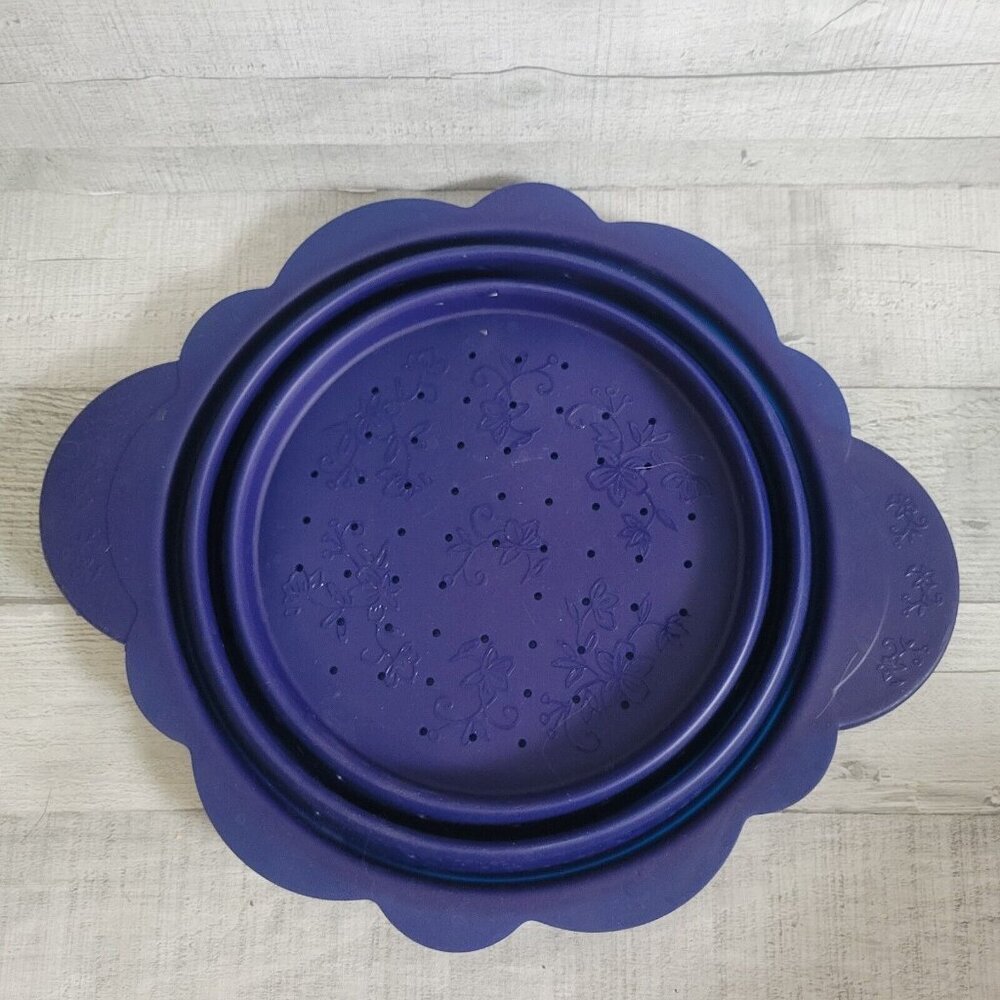 Cobalt Temptations Collapsible Silicone Colander Strainer Steamer